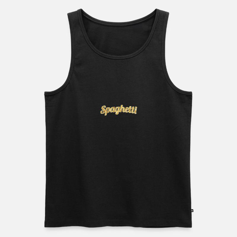 Spaghetti - Nudeln - Männer Premium Bio Tank Top - Schwarz