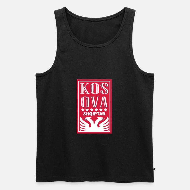 shqiptar design kosova - Männer Premium Bio Tank Top - Schwarz