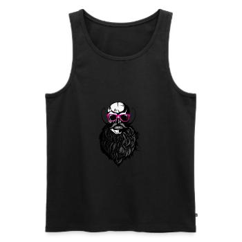 Tod Kopf kahl hipster Schädellogo Anarchie SLU - Männer Premium Bio Tank Top - Schwarz - Vorne - AI Model Male 178 light (178cm)