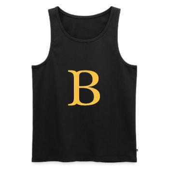 B - Männer Premium Bio Tank Top - Schwarz - Vorne - AI Model Male 178 light (178cm)