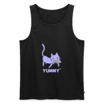 Katze und Fisch - Naschkatze - Männer Premium Bio Tank Top - Schwarz - Vorne - AI Model Male 178 light (178cm)