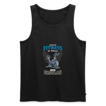 Fitness Studio Leben sinnlos - Geschenk - Männer Premium Bio Tank Top - Schwarz - Vorne - AI Model Male 178 light (178cm)