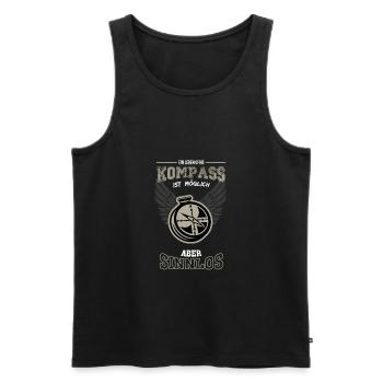 Kompass Geocaching Leben sinnlos - Geschenk - Männer Premium Bio Tank Top - Schwarz - Vorne - Michal (187cm)