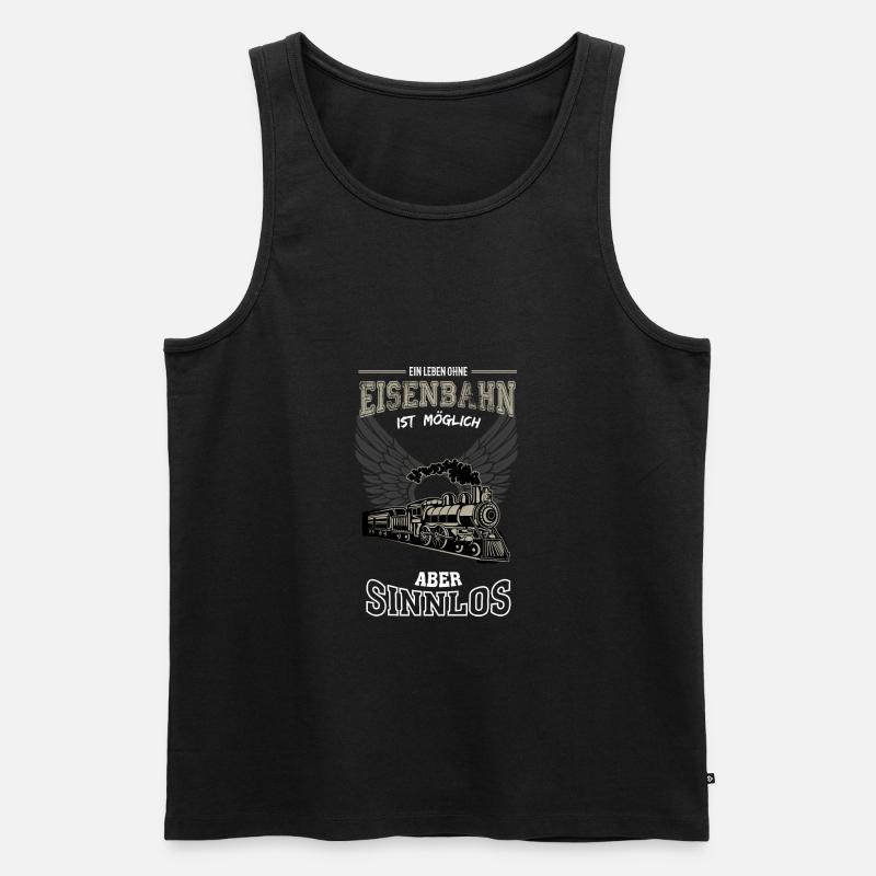 Eisenbahn Leben sinnlos - Geschenk - Männer Premium Bio Tank Top - Schwarz