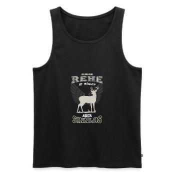 Rehe Leben sinnlos - Geschenk - Männer Premium Bio Tank Top - Schwarz - Vorne - AI Model Male 178 light (178cm)