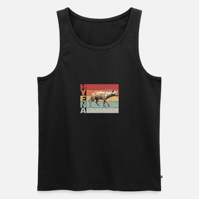 Hyäne Retro style - Männer Premium Bio Tank Top - Schwarz
