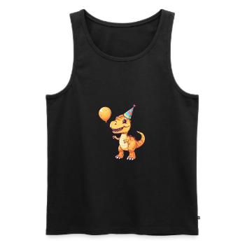 Dinosaur T-Rex Birthday Comic - Men's Premium Organic Tank Top - black - Front - AI Model Male 178 light (178cm)