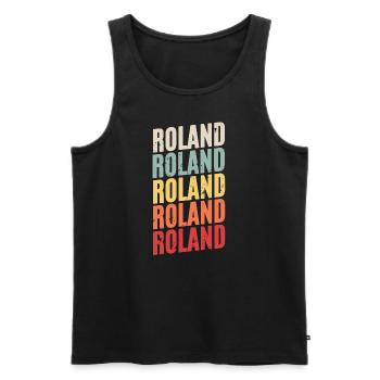 Roland Vorname - Männer Premium Bio Tank Top - Schwarz - Vorne - Michal (187cm)