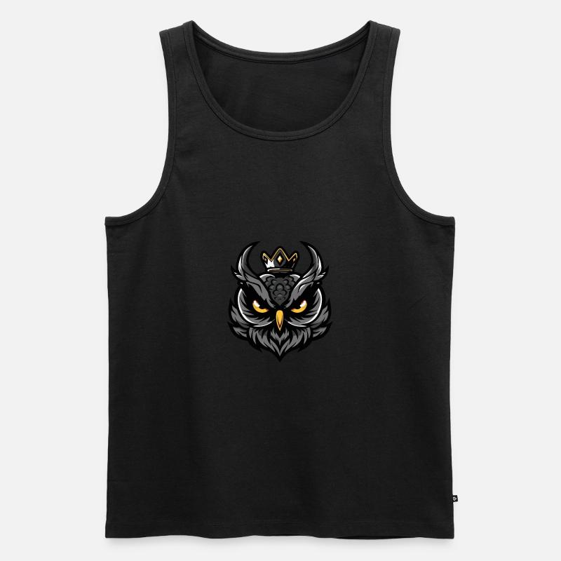 Eule Kopf Krone - Männer Premium Bio Tank Top - undefined