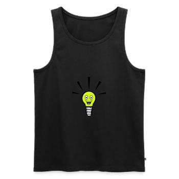 lustige Glühbirne - Idee - Männer Premium Bio Tank Top - Schwarz - Vorne - AI Model Male 178 light (178cm)