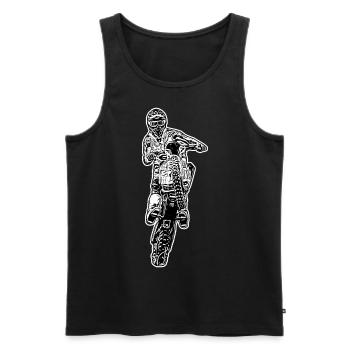 Supermoto / Supermotard / Supermoto Wheelie Biker - Men's Premium Organic Tank Top - black - Front - Michal (187cm)