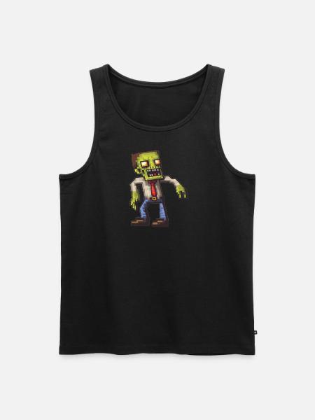 Pixel Zombie - Men's Premium Organic Tank Top - black