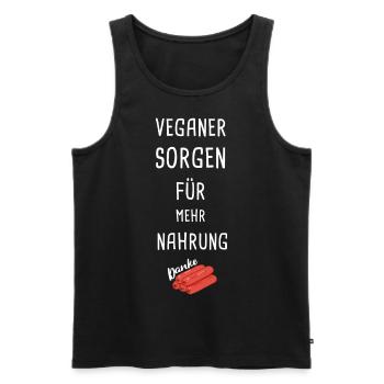 Veganer Danke - Männer Premium Bio Tank Top - Schwarz - Vorne - Michal (187cm)