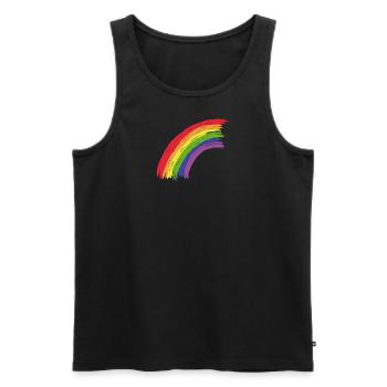 Regenbogen - Männer Premium Bio Tank Top - Schwarz - Vorne - Michal (187cm)