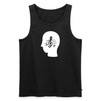 MUSIC IN MY MIND - Men's Premium Organic Tank Top - black - Front - Michal (187cm)