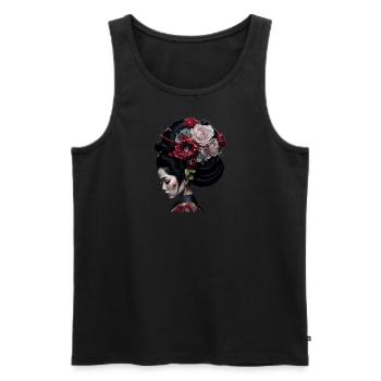 Geisha Glamour: Fashion Meets Tradition - Men's Premium Organic Tank Top - black - Front - AI Model Male 178 light (178cm)