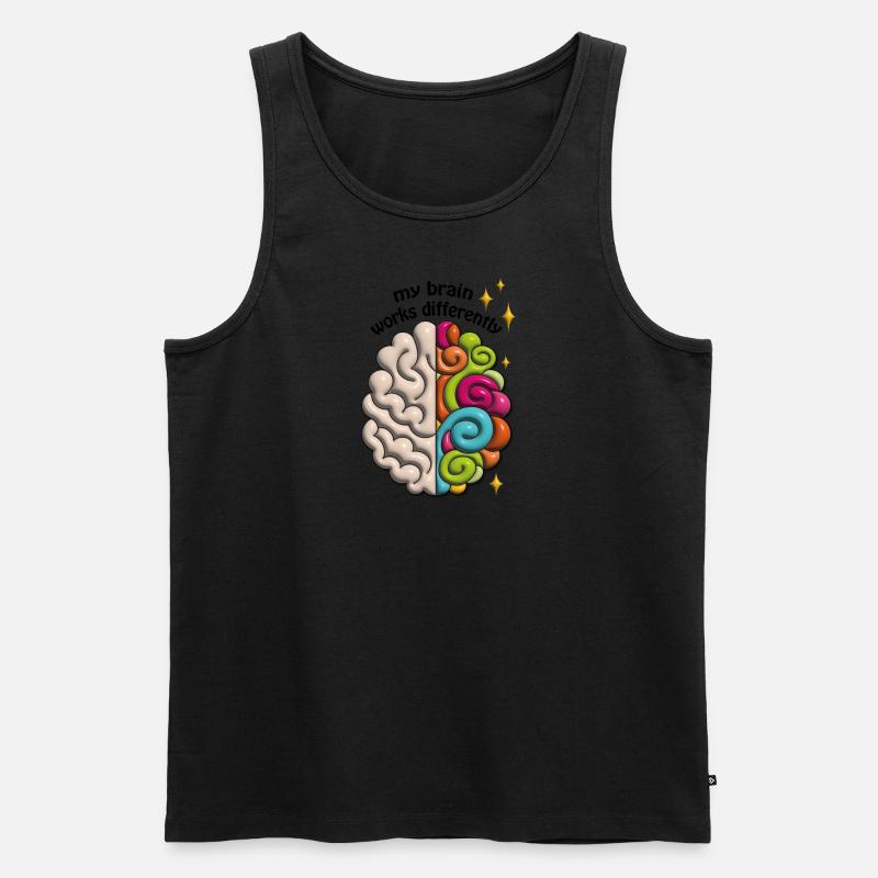My brain works differently - Männer Premium Bio Tank Top - undefined