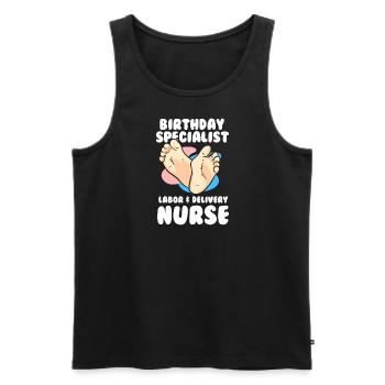 Birthday Specialist - Labor & Delivery Nurse - Männer Premium Bio Tank Top - Schwarz - Vorne - Michal (187cm)