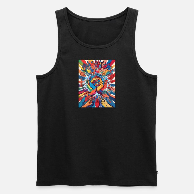 Hände des Einklangs - Männer Premium Bio Tank Top - Schwarz