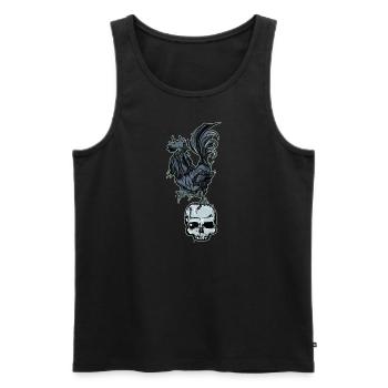 // Angry Rooster - Men's Premium Organic Tank Top - black - Front - AI Model Male 178 light (178cm)