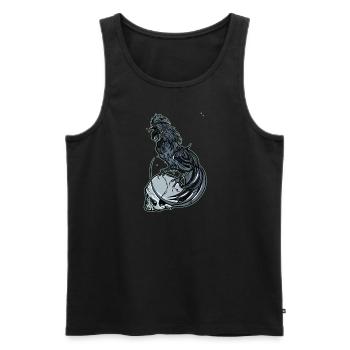 // Angry Rooster - Men's Premium Organic Tank Top - black - Front - AI Model Male 178 light (178cm)