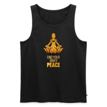 Find Your Inner Peace: Meditative Harmonie" - Männer Premium Bio Tank Top - Schwarz - Vorne - Michal (187cm)