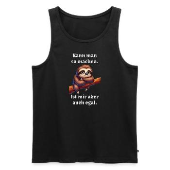 Ist mir egal - Männer Premium Bio Tank Top - Schwarz - Vorne - Michal (187cm)