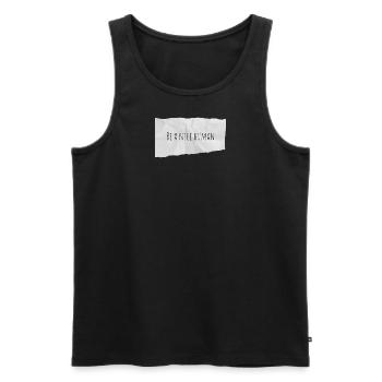 Soyez un humain gentil - Débardeur bio Premium Homme - noir - Devant - AI Model Male 178 light (178cm)