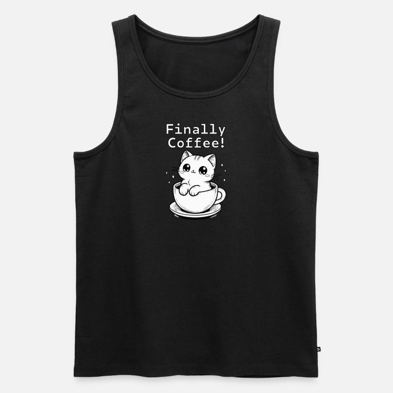 Finally Coffee! - Männer Premium Bio Tank Top - Schwarz