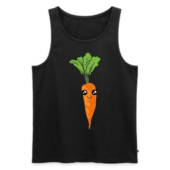 Carotte, Carotte, Assaisonnement, Visage, Légumes, Végétarien - Débardeur bio Premium Homme - noir - Devant - AI Model Male 178 light (178cm)