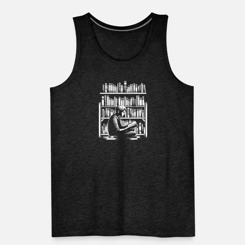 Immersed in a book Men's Premium Organic Tank Top