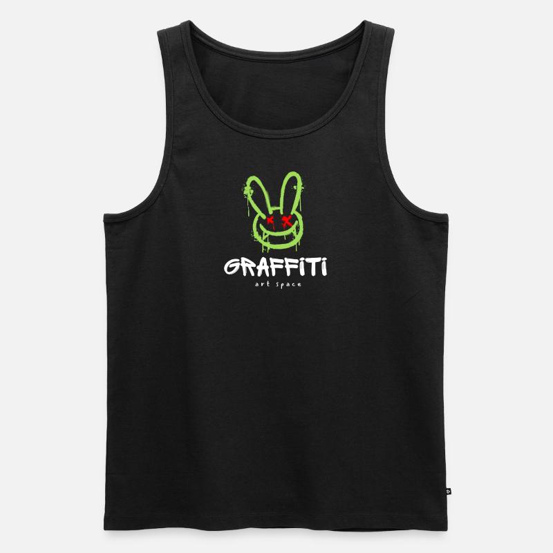 Graffiti - Männer Premium Bio Tank Top - Schwarz