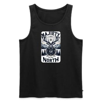 Der edle Hirsch des Nordens - Männer Premium Bio Tank Top - Schwarz - Vorne - AI Model Male 178 light (178cm)