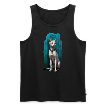 Bastet, Wächter der Katzen: Göttliche Gnade - Männer Premium Bio Tank Top - Schwarz - Vorne - AI Model Male 178 light (178cm)