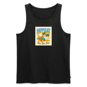 Tropical Bliss – Retro Aesthetics - Men's Premium Organic Tank Top - black - Front - Michal (187cm)