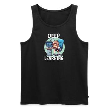 Deep Learning – Sleeping Data Scientist, AI - Männer Premium Bio Tank Top - Schwarz - Vorne - AI Model Male 178 light (178cm)