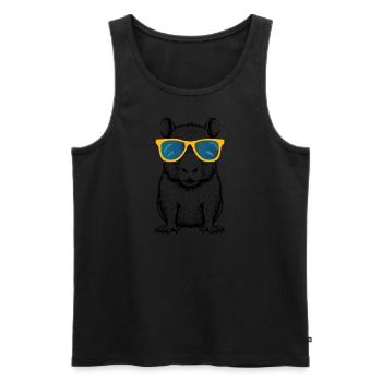 Capybara Capybara avec lunettes de soleil - Débardeur bio Premium Homme - noir - Devant - Michal (187cm)