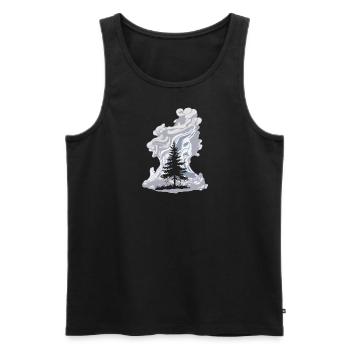 Forestry Trees Forest - Men's Premium Organic Tank Top - black - Front - AI Model Male 178 light (178cm)