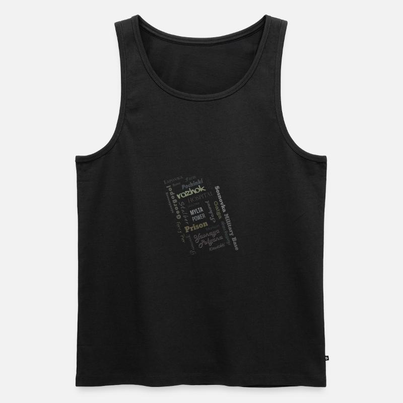 PUBG Erangle Places - Männer Premium Bio Tank Top - Schwarz