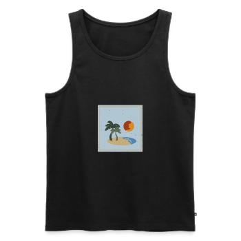 été cadeau vacances soleil île palmiers amusant - Débardeur bio Premium Homme - noir - Devant - Michal (187cm)