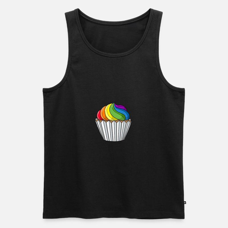 Gay Pride Cupcake - Männer Premium Bio Tank Top - Schwarz