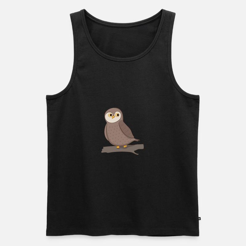 Eule - Männer Premium Bio Tank Top - Schwarz
