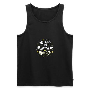 Mistakes allow thinking to happen - teacher school - Men's Premium Organic Tank Top - black - Front - AI Model Male 178 light (178cm)