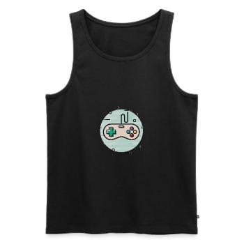 Gamepad - Männer Premium Bio Tank Top - Schwarz - Vorne - Michal (187cm)
