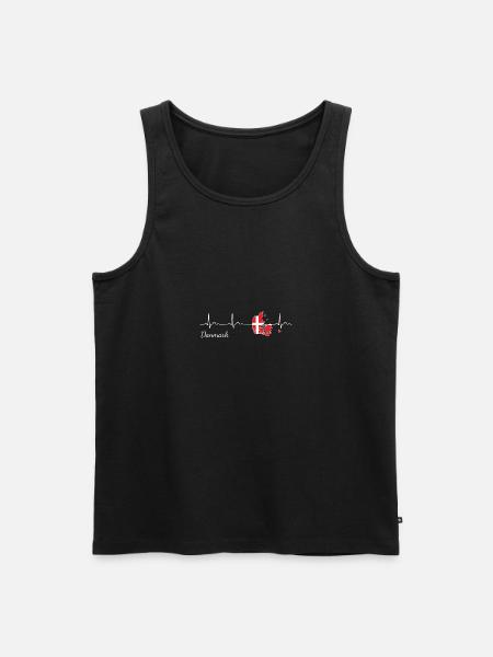 Dänemark Danmark Herzschlag Heartbeat - Männer Premium Bio Tank Top - Schwarz