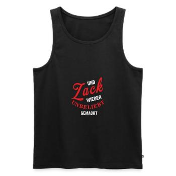 Und Zack wieder unbeliebt gemacht - Männer Premium Bio Tank Top - Schwarz - Vorne - AI Model Male 178 light (178cm)