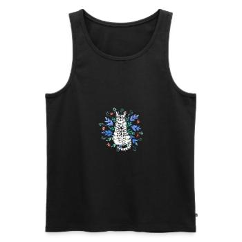katze im ornament - Männer Premium Bio Tank Top - Schwarz - Vorne - Michal (187cm)