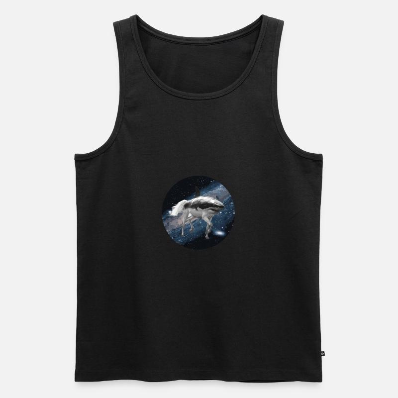 Cheval de requin dans l'espace - Débardeur bio Premium Homme - noir