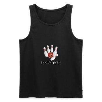 bowling - Men's Premium Organic Tank Top - black - Front - Michal (187cm)