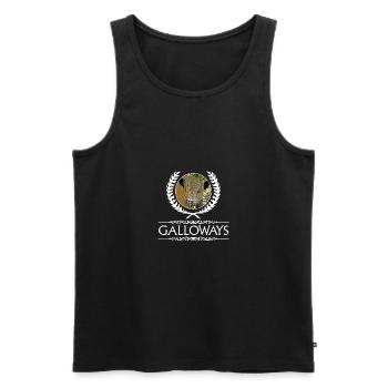 Galloway Stier im Lorbeerkranz - Männer Premium Bio Tank Top - Schwarz - Vorne - AI Model Male 178 light (178cm)